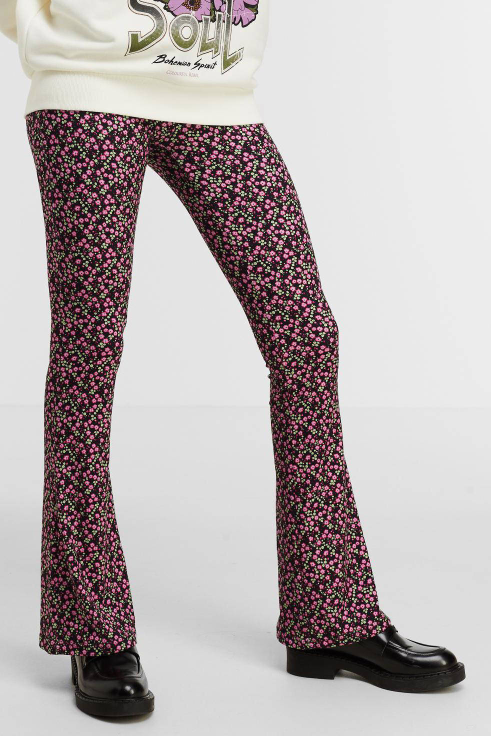 gebloemde flared broek