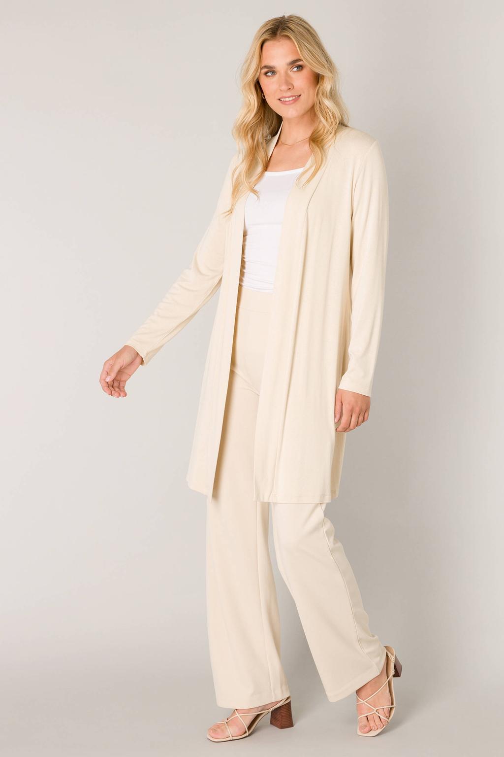 Base Level vest Yayla long lichtbeige