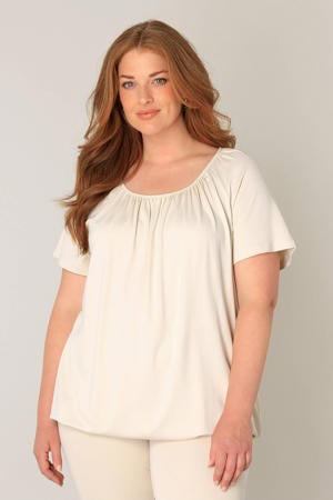 top Yoni met plooien beige