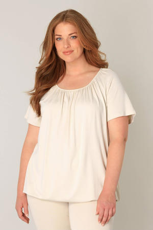 top Yoni met plooien beige