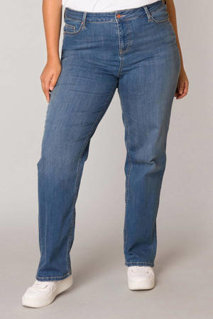 high waist straight fit jeans Ayda medium blue denim