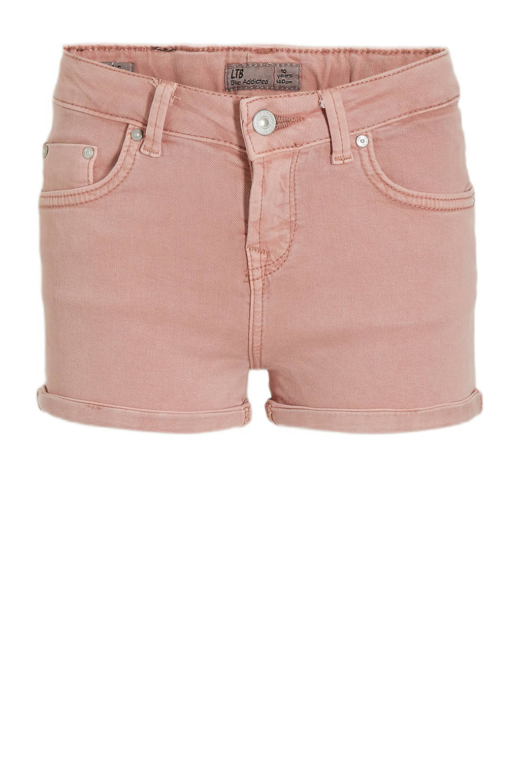 Roze meisjes LTB jeans short van stretchdenim met regular waist en rits- en knoopsluiting