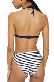 thumbnail: ESPRIT Women Beach niet-voorgevormde gestreepte triangel bikinitopje donkerblauw/wit