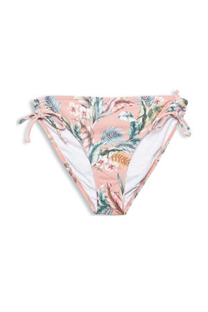 gebloemd bikinibroekje zalmroze