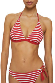 thumbnail: ESPRIT Women Beach niet-voorgevormde gestreepte triangel bikinitop rood/wit
