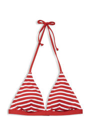 thumbnail: ESPRIT Women Beach niet-voorgevormde gestreepte triangel bikinitop rood/wit