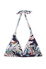 thumbnail: ESPRIT Women Beach niet-voorgevormde gebloemde halter bikinitop donkerblauw