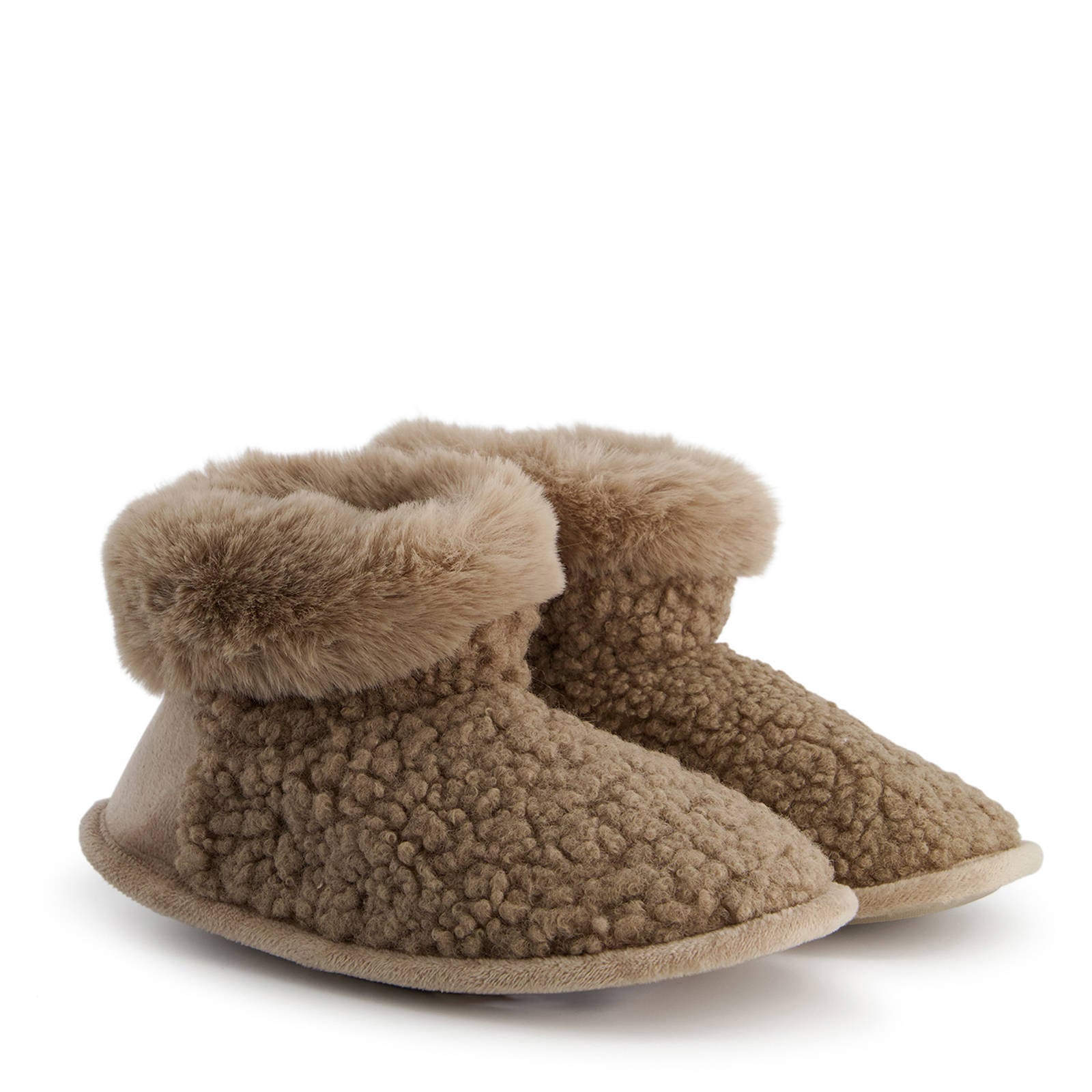 Hunkemöller teddy pantoffels bruin | wehkamp