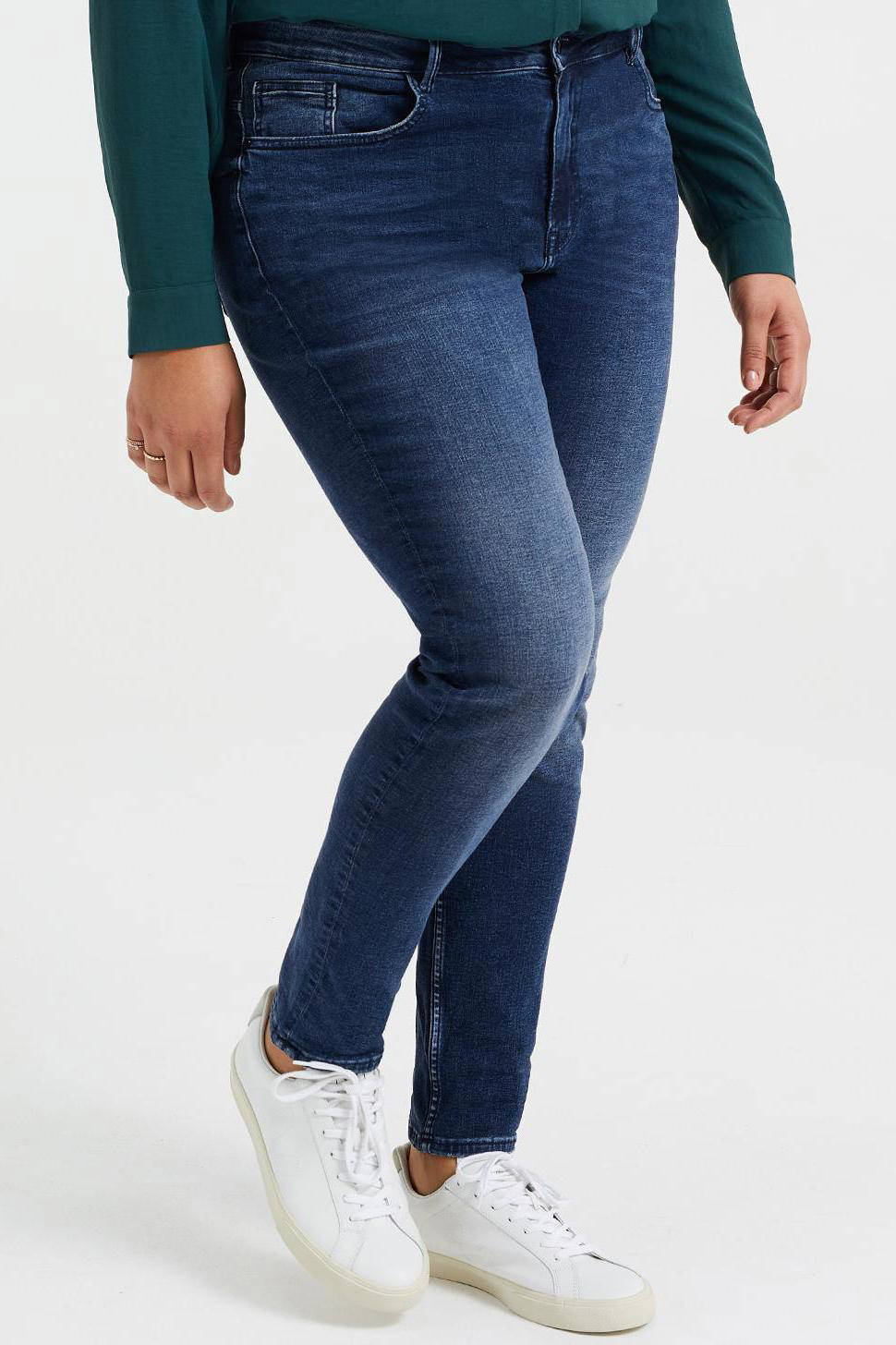 WE Fashion Blue Ridge high waist skinny jeans dark blue | wehkamp