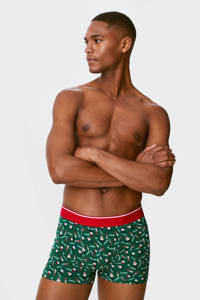 C&A boxershort (set van 5) met kerst print, Rood/blauw/groen/grijs