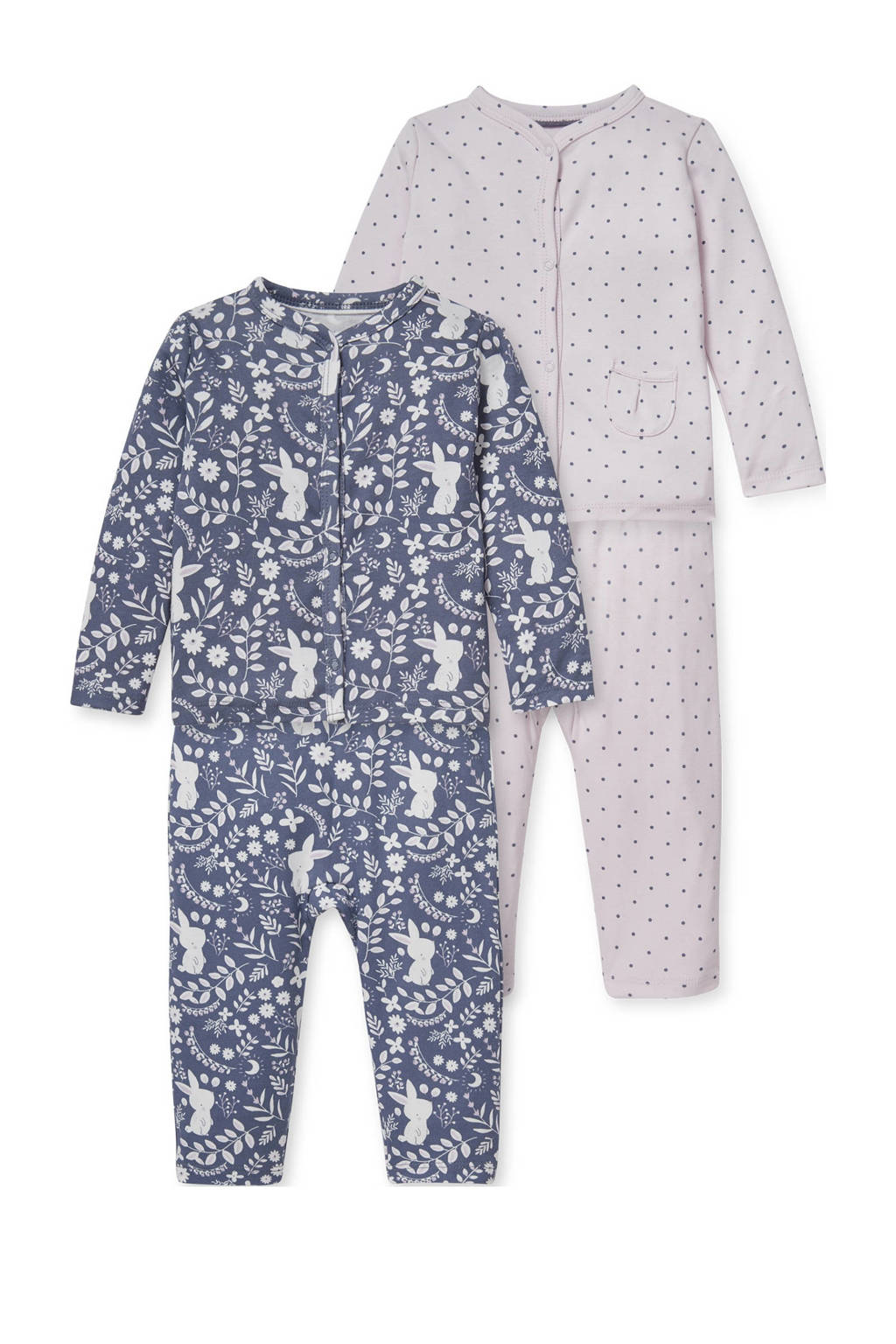 C&A pyjama - set van 2 blauw/paars, Blauw/paars