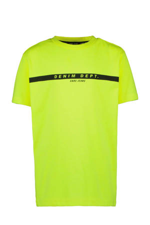 T-shirt Tommack met tekst lime groen