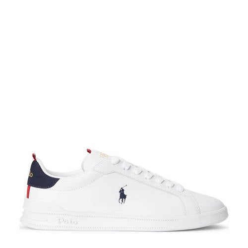POLO Ralph Lauren Heritage Court leren sneakers wit/blauw/rood afbeelding