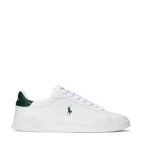 Wit en groene heren POLO Ralph Lauren HRT CT II leren sneakers met veters en logo