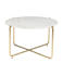 Wehkamp Home Housecraft Living Timpa Salontafel Marmer Rond 70x70 cm Wit/ Goud Timpa Salontafel Marmer Rond 70x70 cm Wit/ Goud