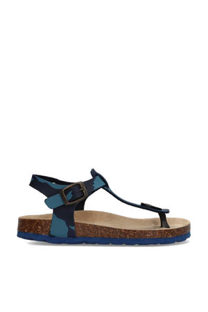 Sammy Spain  sandalen met camouflageprint blauw