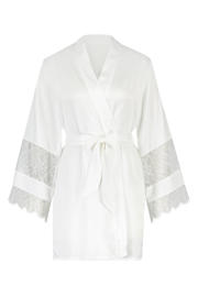 thumbnail: Hunkemöller satijnen kimono Bridal met kant wit