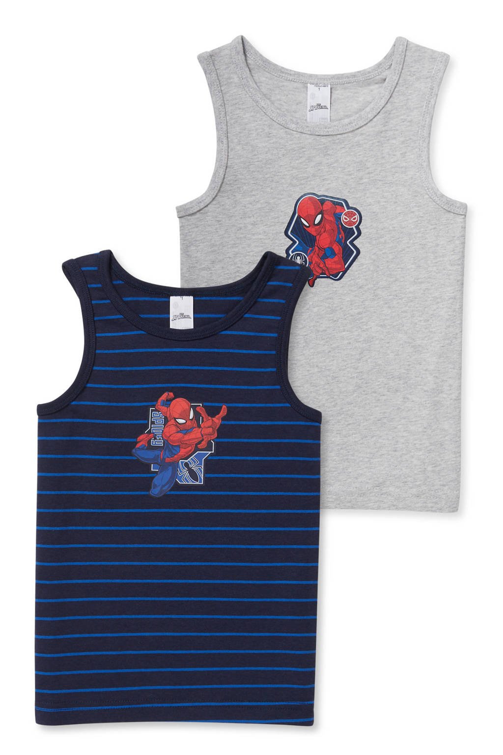C&A Spiderman hemd - set van 2 donkerblauw/grijs spiderman