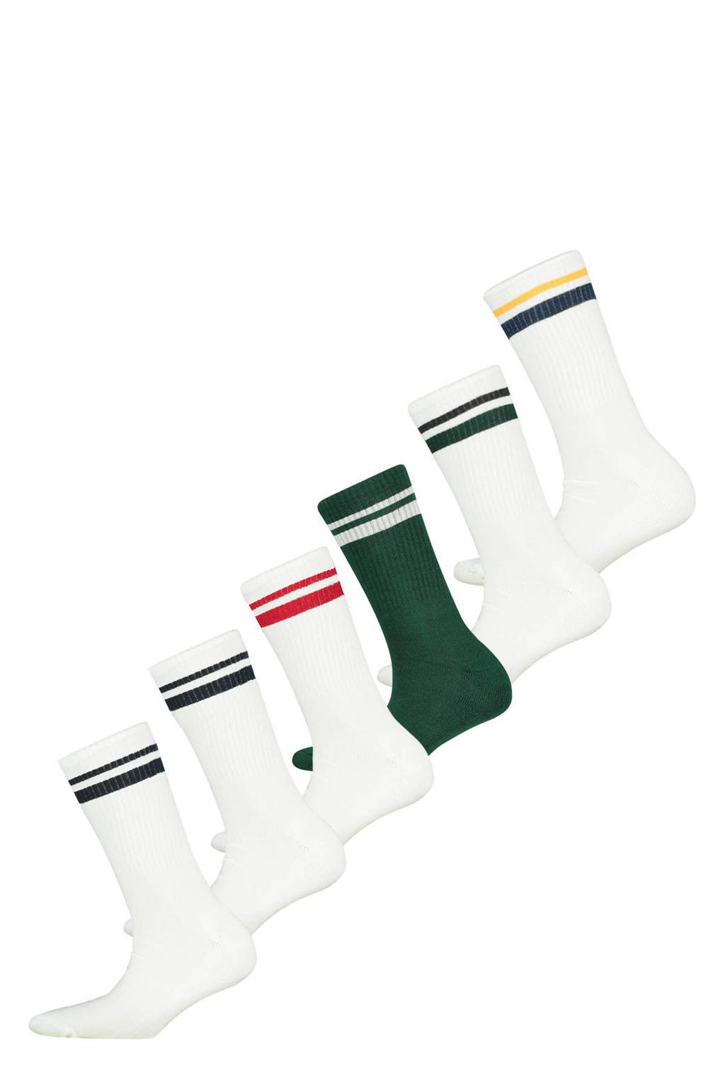 America Today sokken Toca met strepen - set van 6 wit, Multi