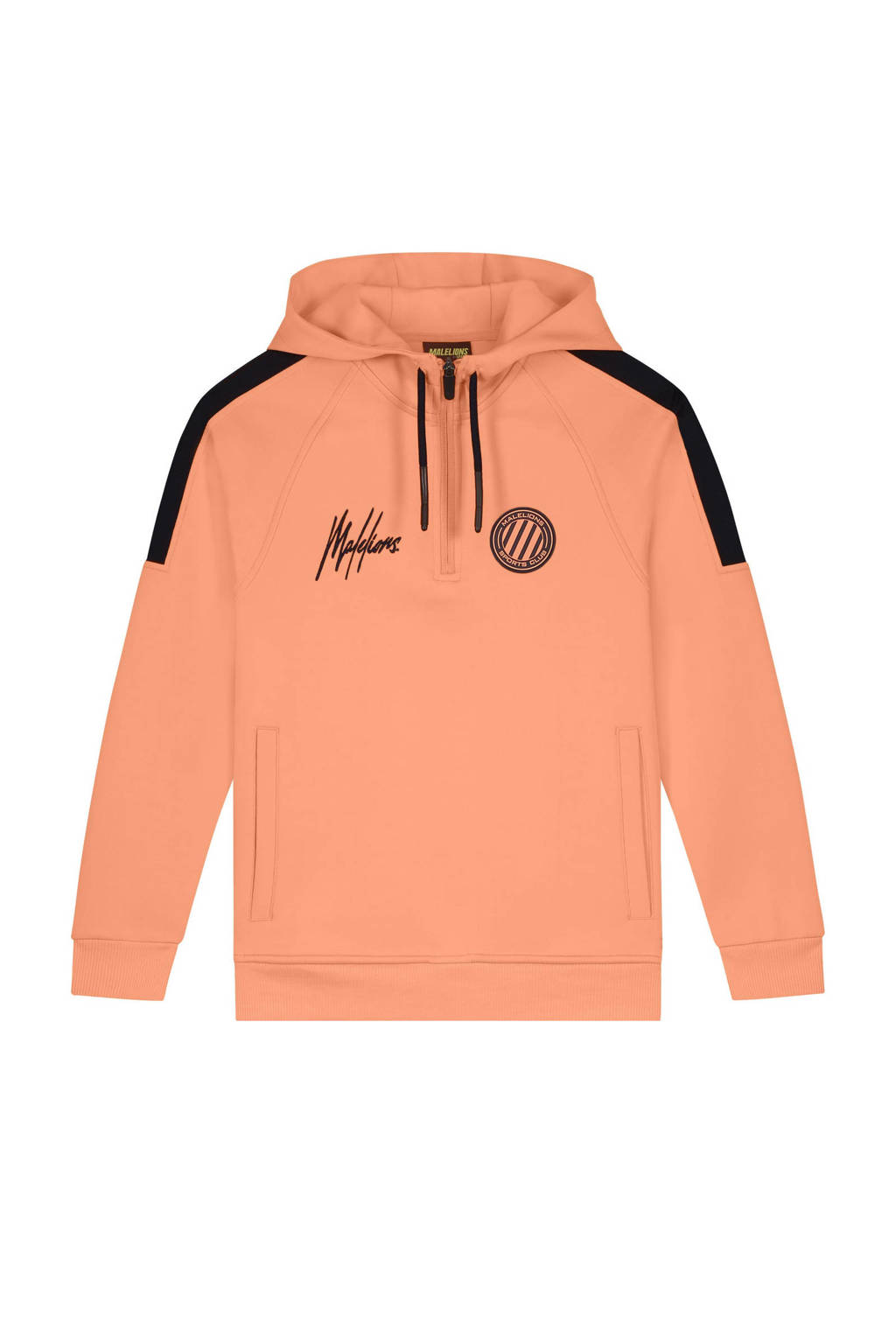 Malelions hoodie met logo oranje/donkerblauw