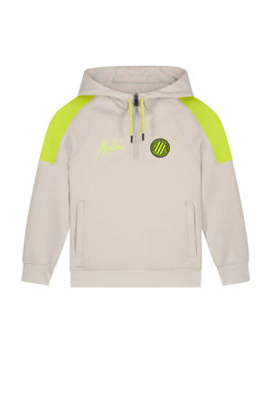 hoodie met logo grijs/geel