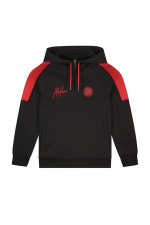 hoodie met logo zwart/rood