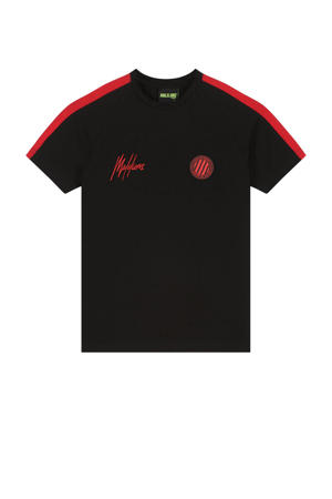 T-shirt met logo zwart/neon rood