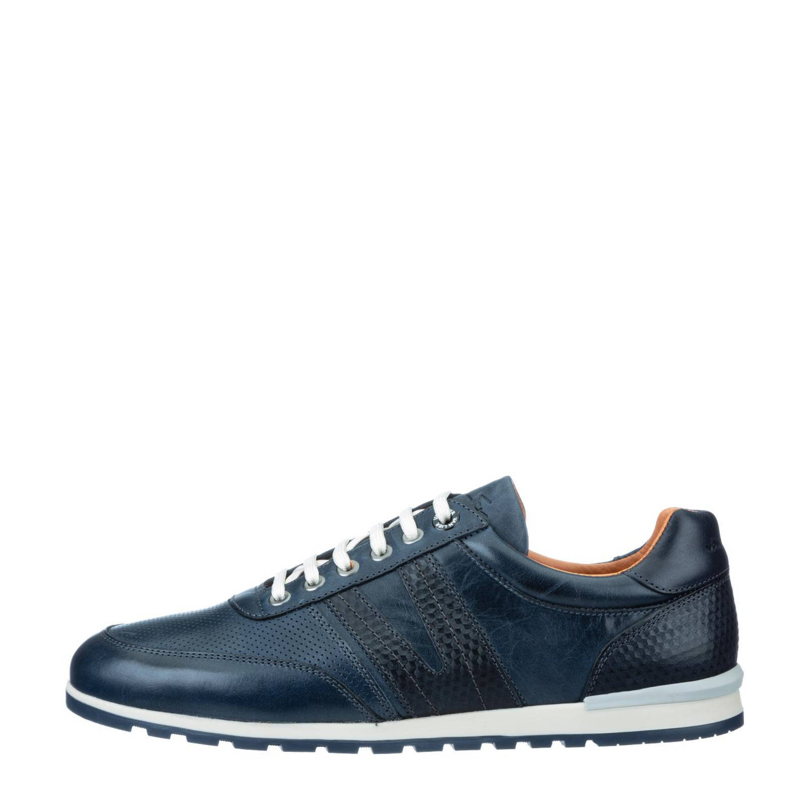 Van Lier Anzano leren sneakers blauw | wehkamp
