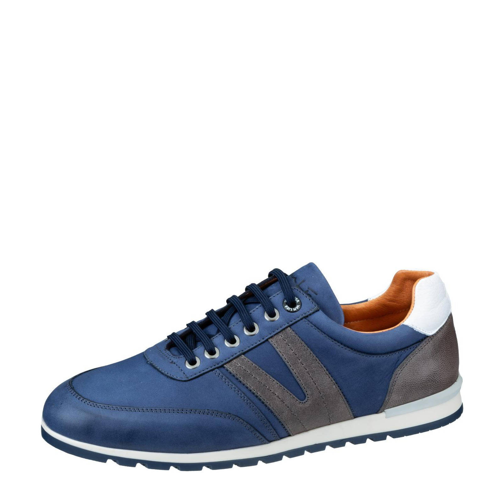 Van Lier herenriem in blauw nubuck | Van Lier