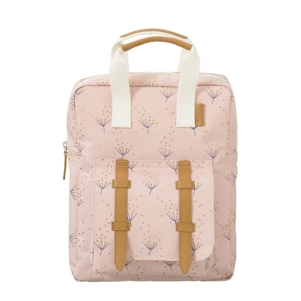 Fresk rugzak Small met all-over-print lichtroze, lichtroze/camel/wit