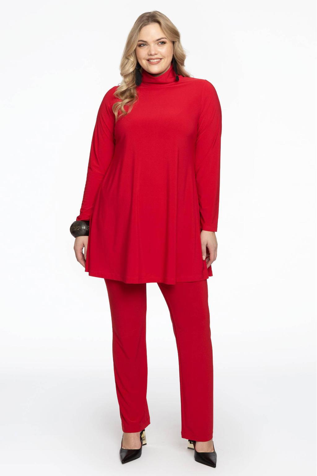 YOEK tuniek van travelstof DOLCE rood