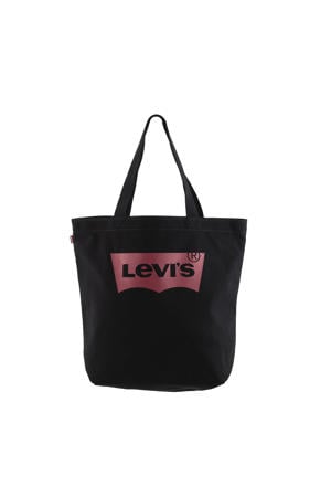 shopper met logo zwart/rood