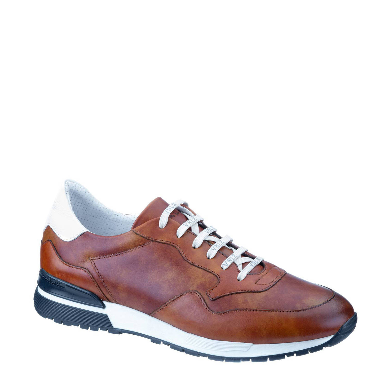 Van Lier Chavar leren sneakers cognac | wehkamp