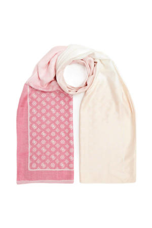 sjaal met logoprint roze