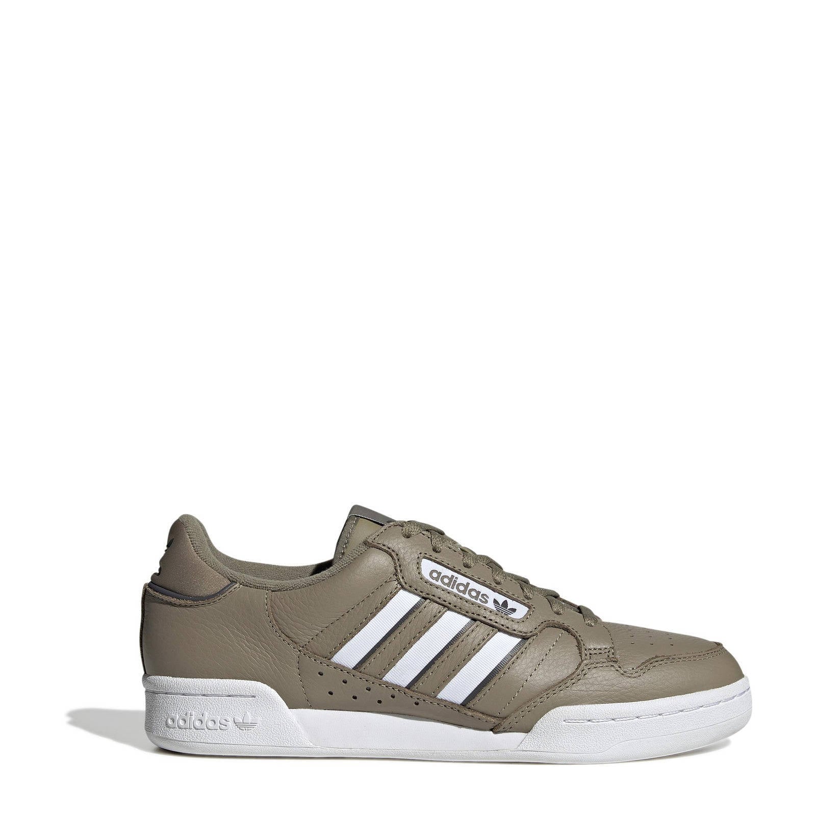 adidas Originals Continental 80 Stripes sneakers kaki/wit/grijs | wehkamp