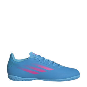X Speedflow.4 zaalvoetbalschoenen kobaltblauw/roze