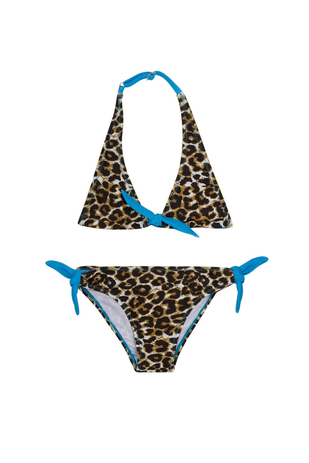 Claesen's triangel bikini met panterprint bruin/blauw