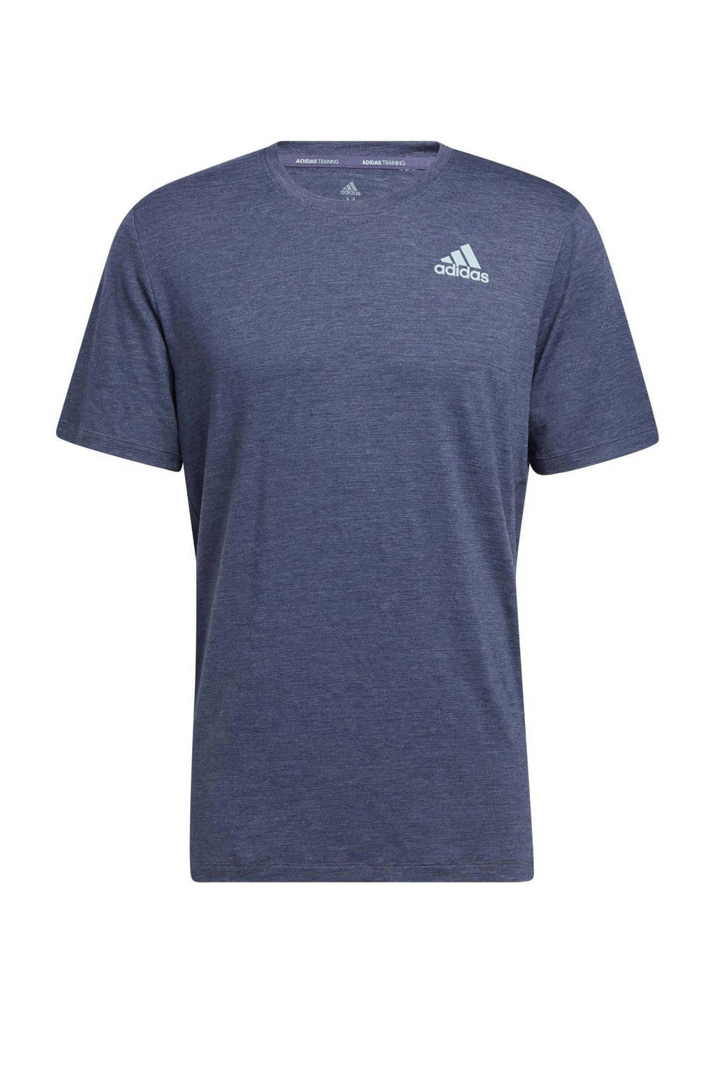 adidas Performance   sport T-shirt donkerblauw/grijsblauw
