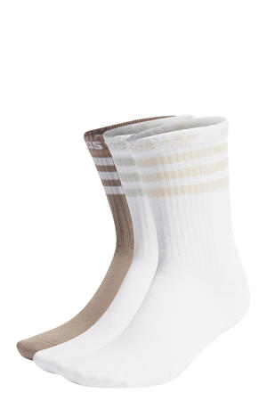 sokken - set van 3 Crew socks wit/ecru/lichtbruin