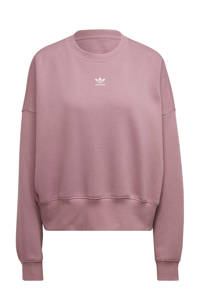 Roze dames adidas Originals sweater van katoen met lange mouwen, ronde hals en geribde boorden