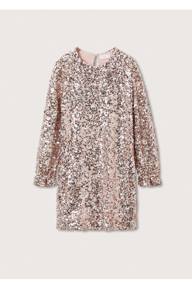 Mango Kids jurk met pailletten roze wehkamp - Main Image