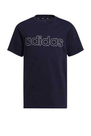   sport T-shirt donkerblauw/wit