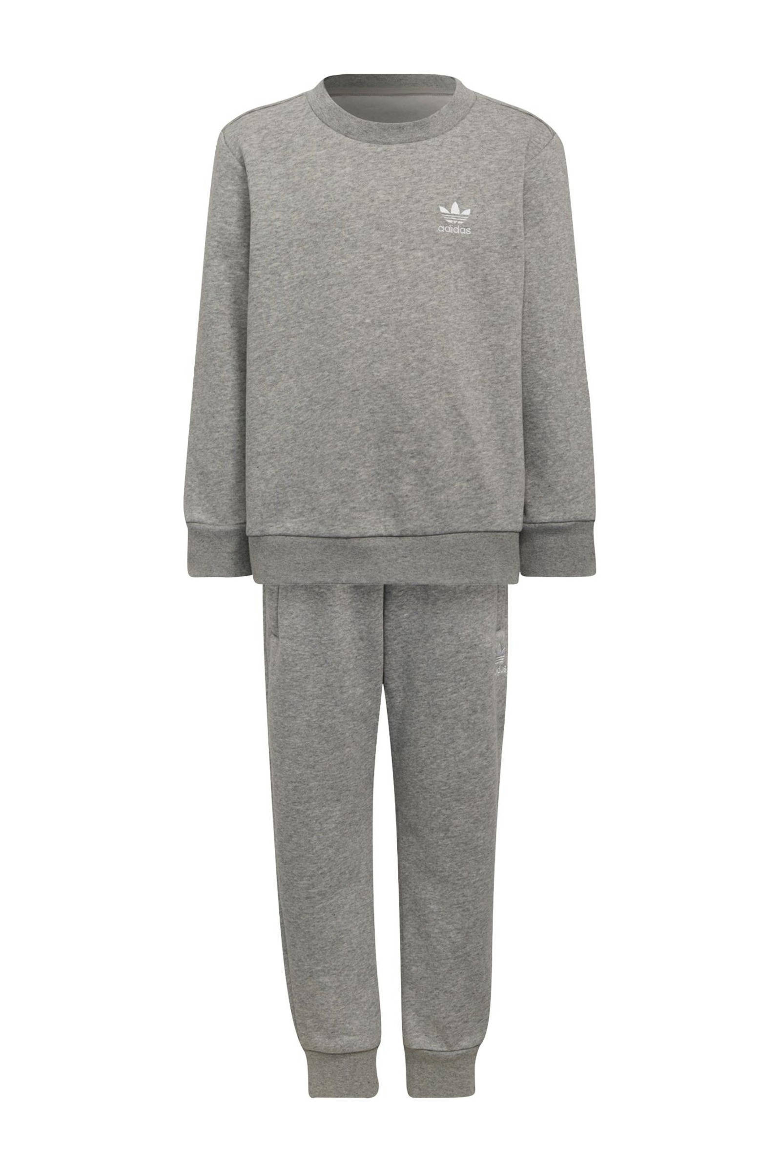 adidas Originals Junior joggingpak grijs melange | wehkamp
