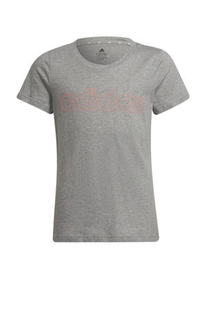 sport T-shirt grijs melange/roze
