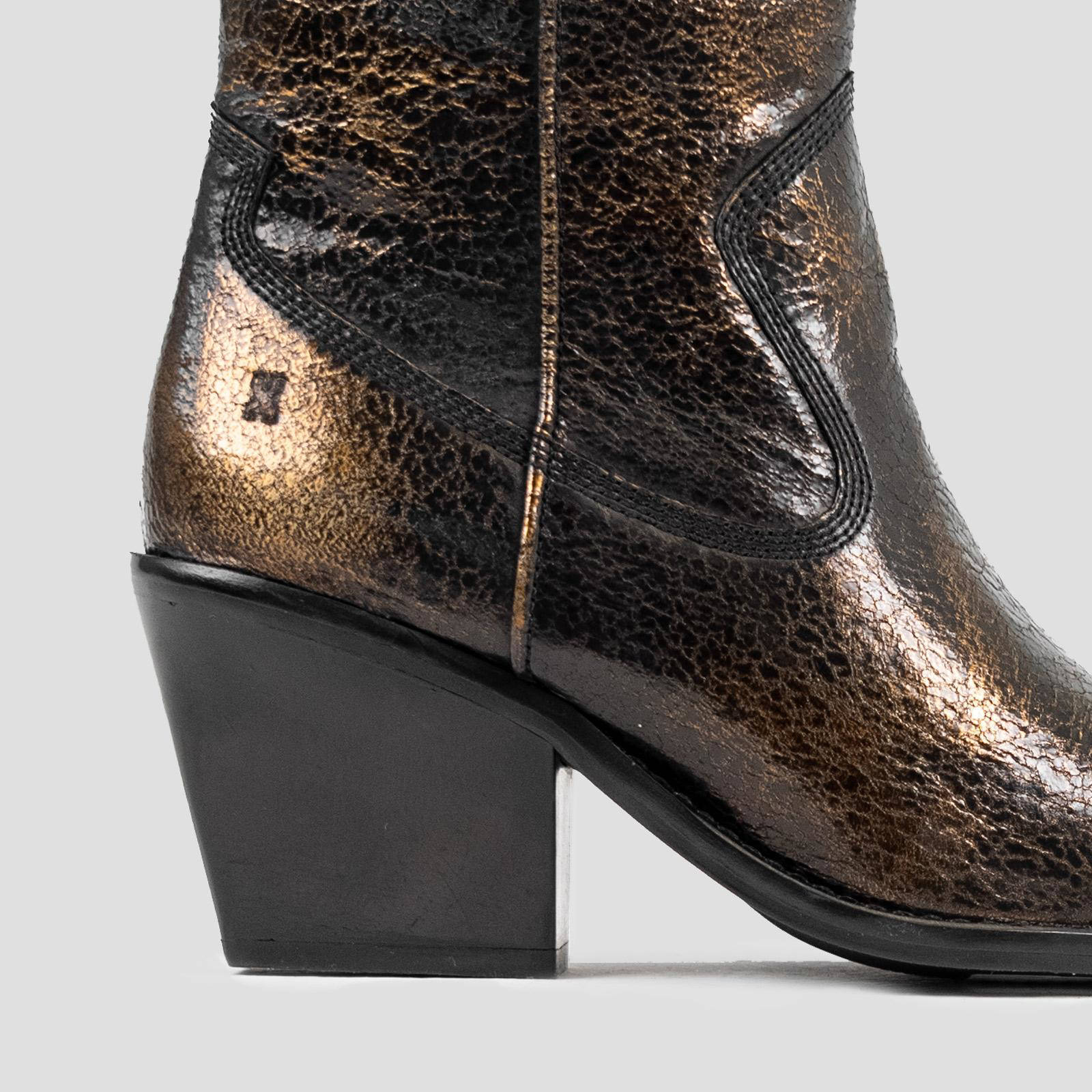 BRONX Next Low-Kole leren cowboylaarzen brons | wehkamp