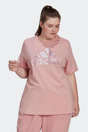 Plus Size sport T-shirt lichtroze