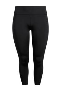 Zwarte dames adidas Performance 7 8 Plus Size sportlegging van gerecycled polyester met slim fit, high waist en elastische tailleband