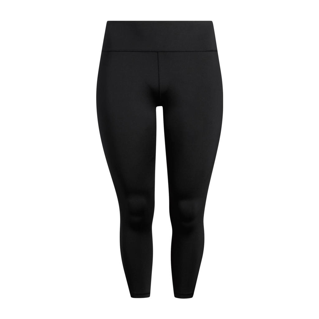 Zwarte dames adidas Performance 7 8 Plus Size sportlegging van gerecycled polyester met slim fit, high waist en elastische tailleband