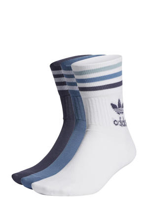 Adicolor sokken wit/lichtblauw/donkerblauw (set van 3)