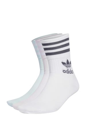 sokken - set van 3 Crew socks lichtroze/wit/mintgroen